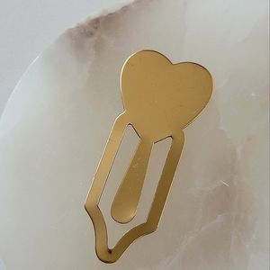 Heart Bookmark Gold Tone Metal Bookmark
